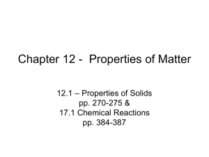Chapter 12 - Properties of Matter