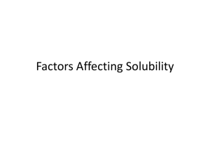 Factors Affecting Solubility