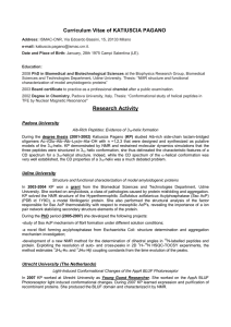Curriculum Vitae of KATIUSCIA PAGANO Research Activity