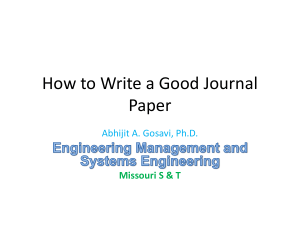 How to write a good journal paper and get it accepted