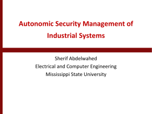 Autonomic Security Management of Industrial Systems - UNO-EF