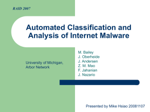 Automated Classification and Analysis of Internet Malware