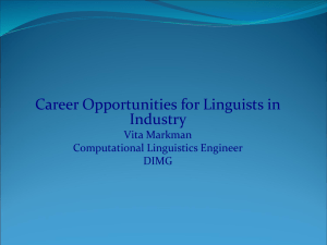 Career Opportunities for Linguists in Industry - Linguistics