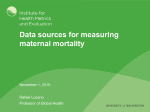 Data sources for measuring maternal mortality, 2010.