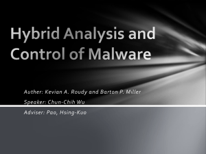 Hybrid Analysis and Control of Malware