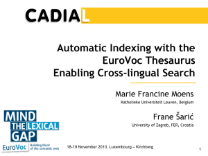 Automatic Indexing with the EUROVOC Thesaurus Enabling Cross