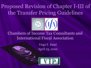 Proposed Revision of Chapter - 1 - 3 of the Transfer Pricing Guidelines