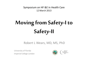 Moving from Safety I to Safety II