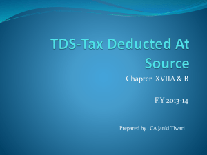 TDS-Tax Deducted At Source