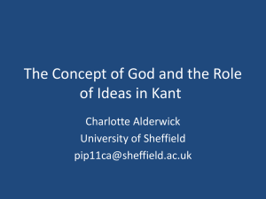 The Concept of God and the Role of Ideas in Kant