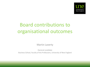Board contributions to organisational outcomes