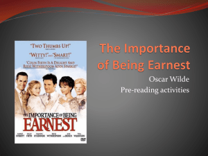 The Importance Of Being Earnest - Weebly