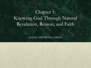 Chapter 1: Knowing God Through Natural Revelation, Reason, and