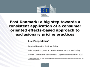 The ECJ Post Danmark judgment - Dansk forening for konkurrenceret