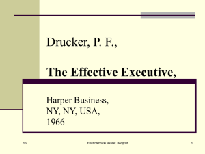 Drucker, P. F., The Effective Executive, Harper Business, NY, NY