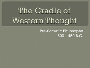 The Cradle of Western Philosophy
