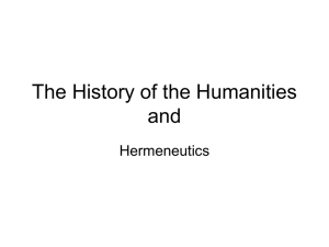 The History of the Humanities