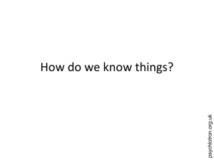 How do we know things?