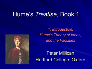 Introduction, Hume`s Theory of Ideas, and the Faculties
