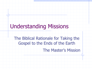 A Biblical Philosophy of Missions