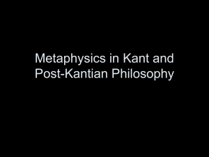 21 Metaphysics in Kant and Post