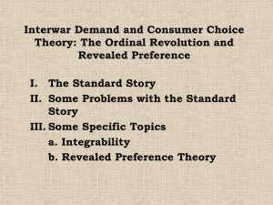 Interwar Demand and Consumer Choice Theory: The Ordinal