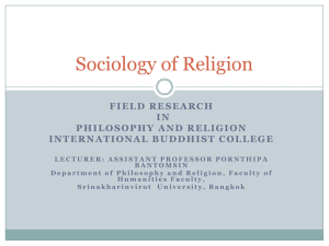 Sociology of Religion International buddhist college