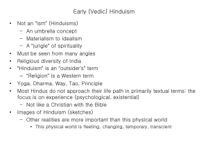 Early Hinduism (Vedic Hinduism)