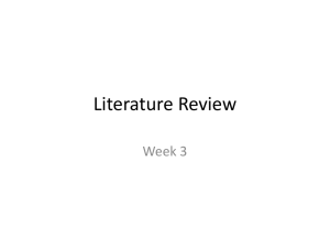 Week 3 Literature Review - Welcome to Our Learning Resource