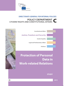 Protection of Personal Data in Work