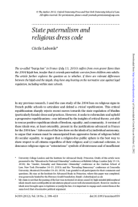 State paternalism and religious dress code