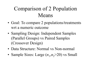 Comparing 2 Population Means