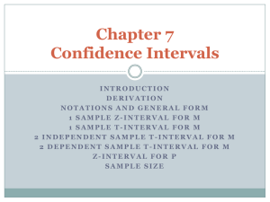 Chapter 7 Confidence Intervals