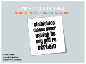Thinking and literacy in mathematics and statistics powerpoint