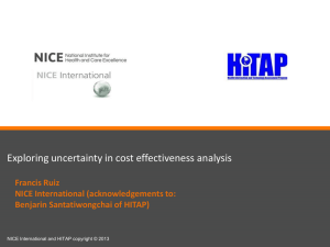 Exploring Uncertainty in Cost effectiveness
