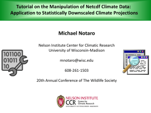 2013 Workshop Climate Data - Center for Climatic Research