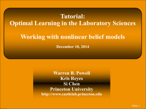 Nonlinear belief models - Optimal Learning