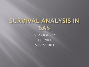 Survival Analysis in SAS - Department of Statistics
