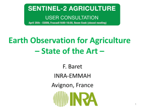 Earth Observation for Agriculture * State of the Art
