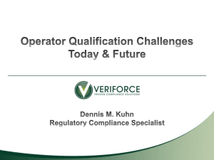 Operator Qualification (OQ) Rule - Western Regional Gas Conference