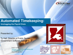 NOVAtime Time and Attendance - Louisiana Government Finance