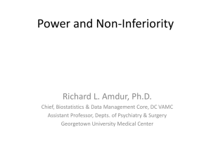 Power and Non-Inferiority - Georgetown