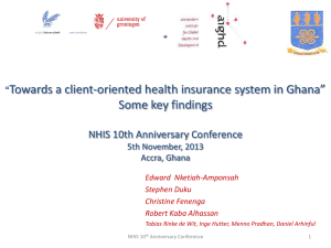 *Towards a client-oriented health insurance system in Ghana