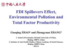 FDI Spillovers Effect, Environmental Pollution and Total Factor