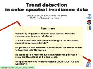 Trend detection in solar spectral irradiance data