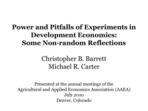 Power and Pitfalls of Experiments in Development Economics