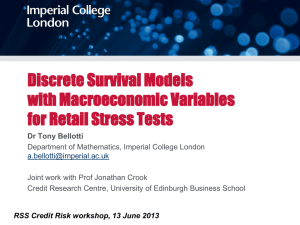 Stress testing based on discrete survival models with