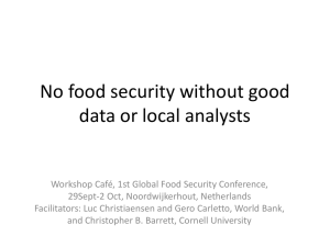 No food security without good data or local