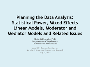 Planning the Data Analysis: Statistical Power, Mixed