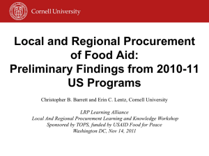Local and Regional Procurement of Food Aid